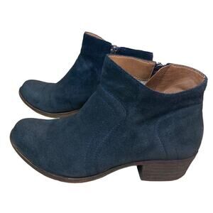 Lucky Brand Women’s Size 7 Black Suede Side Zip ‘Brolley’ Classic Ankle Boots